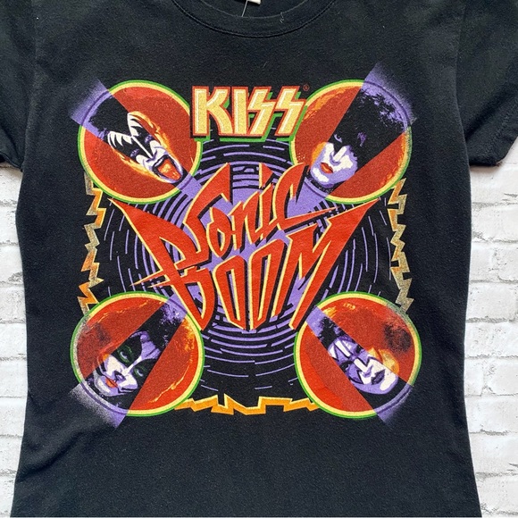 Y2K KISS Sonic Boom Black Graphic Tee - Short Sleeve - Picture 2 of 6